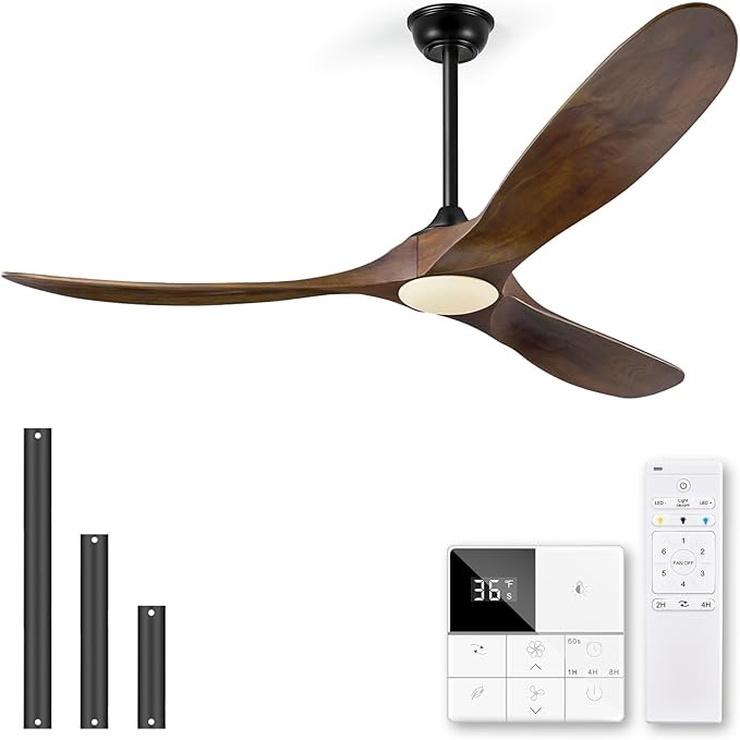 60 Inch Ceiling Fans with Lights and Remote Control, Outdoor Ceiling Fan with Light High cfm Outdoor Ceiling Fan for Patio