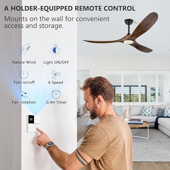 60 Inch Ceiling Fans with Lights and Remote Control, Outdoor Ceiling Fan with Light High cfm Outdoor Ceiling Fan for Patio
