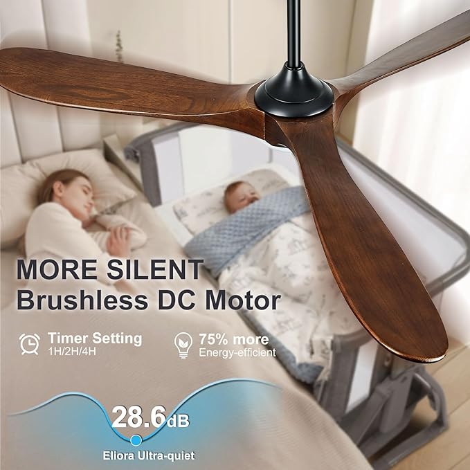 60 Inch Ceiling Fans with Lights and Remote Control, Outdoor Ceiling Fan with Light High cfm Outdoor Ceiling Fan for Patio