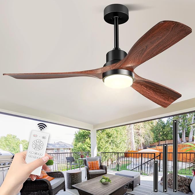 60 Inch Ceiling Fans with Lights, Outdoor Ceiling Fan for Patios with Light and Remote, 3 Downrods, ETL Listed, product image