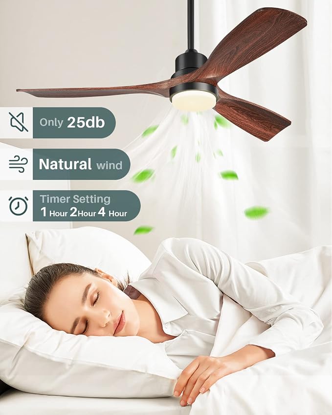 60 Inch Ceiling Fans with Lights, Outdoor Ceiling Fan for Patios with Light and Remote, 3 Downrods, ETL Listed, alternate