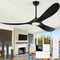 60 Inch Ceiling Fans with Lights, Wood Outdoor Ceiling Fan for Patio and Remote Control Rustic Propeller Large Ceiling Fans