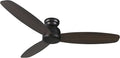 60 Inch Flush Mount Ceiling Fan without Lights, Black Ceiling Fan with Remote Low Profile, 10-Speed Reversible DC Motor, 3