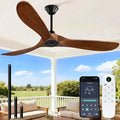 60 inch Outdoor Ceiling Fan No Light for Patios, Ceiling Fans Without Lights with Smart App and Remote Control, Damp Rated 3