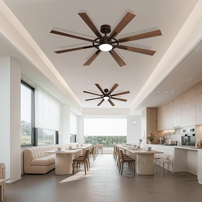60 Inch Smart Ceiling Fan, Walnut Indoor/Outdoor Ceiling Fans with Lights and Remote, Compatible with, alternate view 9