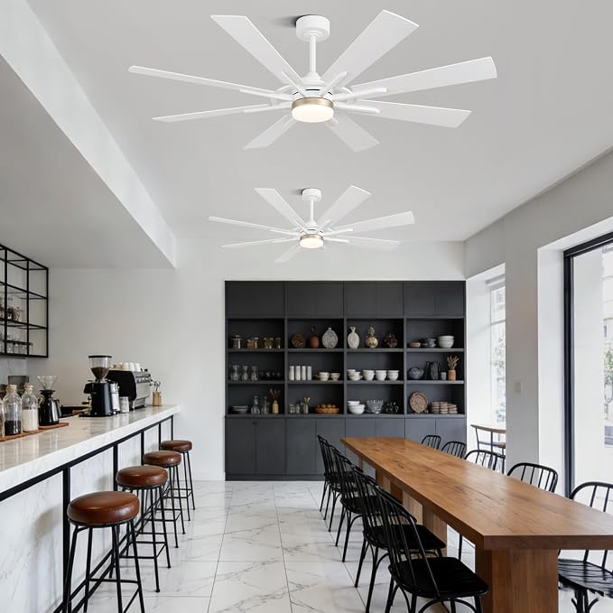 60 Inch Smart Ceiling Fan, White Indoor/Outdoor Ceiling Fans with Lights and Remote, Compatible with, alternate view 9