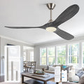 60 Inch Smart Outdoor Ceiling Fans with Light Alexa/Tuya App/Remote Control, Modern Gray Wood DC Ceiling Fan with Dimmable