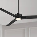 60" Monte Largo Modern Industrial 3 Blade Indoor Ceiling Fan with Dimmable LED Light Remote Control Matte Black for Living