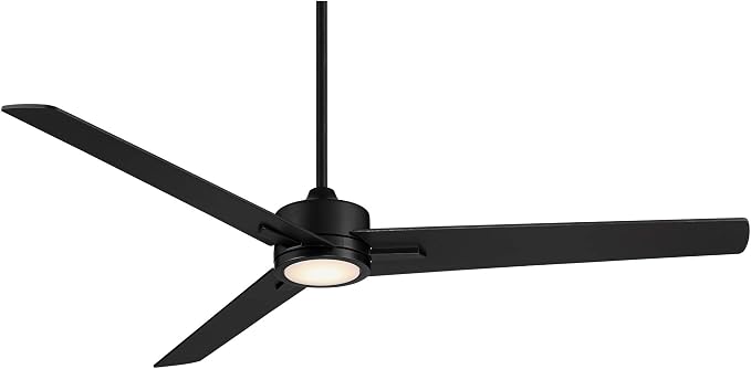 60" Monte Largo Modern Industrial 3 Blade Indoor Ceiling Fan with Dimmable LED Light Remote Control Matte Black for Living