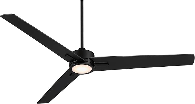60" Monte Largo Modern Industrial 3 Blade Indoor Ceiling Fan with Dimmable LED Light Remote Control Matte Black for Living