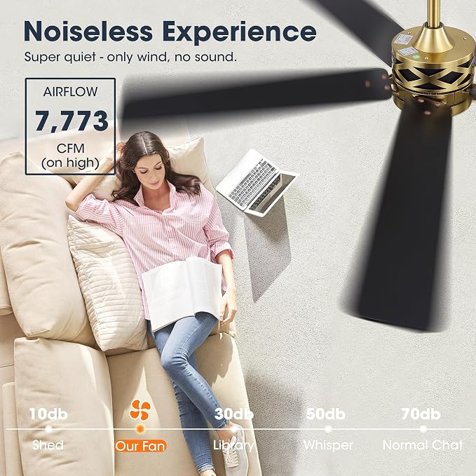60" Smart Ceiling Fan with Lights and 3 Downrods, 5 Plywood Blades, 6 Speeds Reversible DC Motor, Works with Alexa and Google