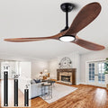 60" Wood Ceiling Fans with Lights and Remote Control,Indoor Outdoor 3 Blades Wooden Ceiling Fan for Garage,Patio,Living