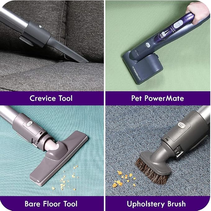 600 Series Pet Friendly Lightweight Bagged Canister Vacuum with Pet PowerMate, Pop-N-Go Brush, 2 Motors, HEPA Filter