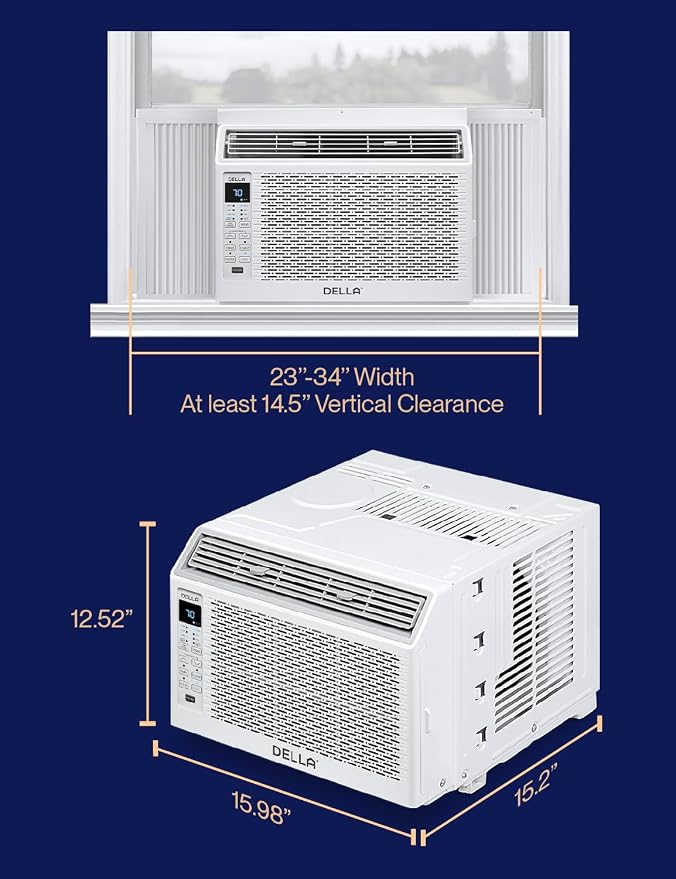 6000 BTU Energy Saving Window Air Conditioner, Cools Up to 250 Sq. Ft, Work with Alexa, GEO Location, AC Unit with WIFI Smart