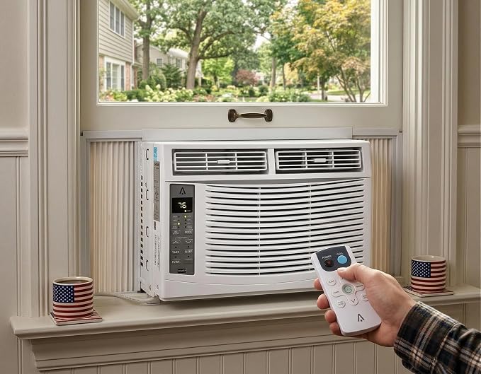 6000 BTU Smart Window Air Conditioner App Control, Air Conditioning Unit Cools Up to 350 Sq ft, Dehumidifier &