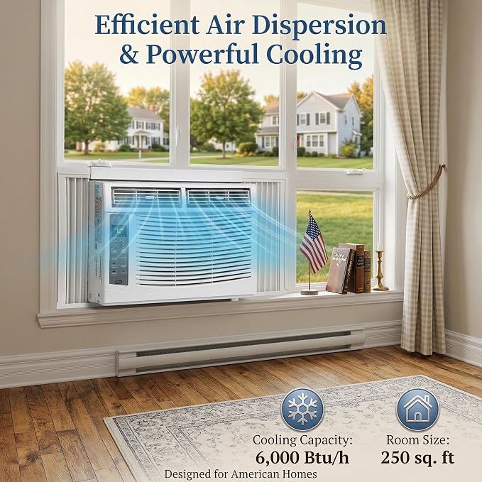 6000 BTU Smart Window Air Conditioner App Control, Air Conditioning Unit Cools Up to 350 Sq ft, Dehumidifier &, alternate