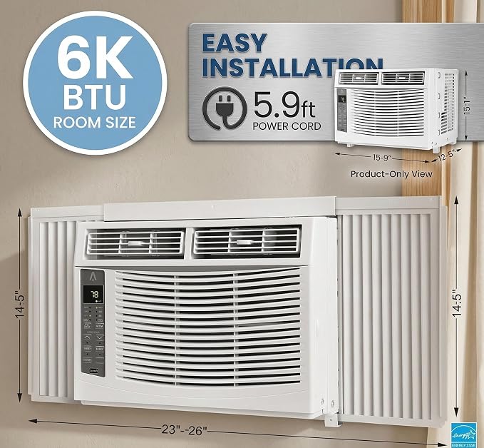 6000 BTU Smart Window Air Conditioner App Control, Air Conditioning Unit Cools Up to 350 Sq ft, Dehumidifier &, alternate