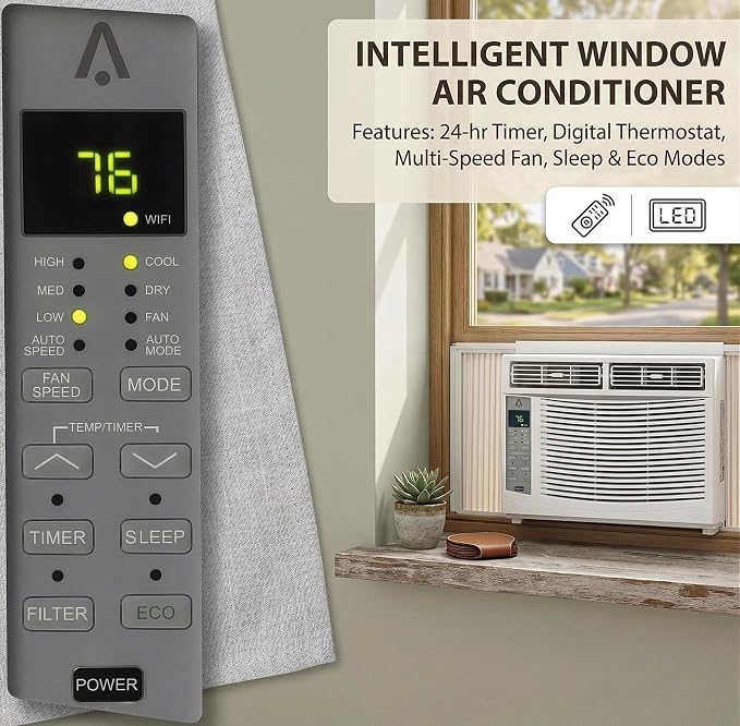 6000 BTU Smart Window Air Conditioner App Control, Air Conditioning Unit Cools Up to 350 Sq ft, Dehumidifier &, alternate