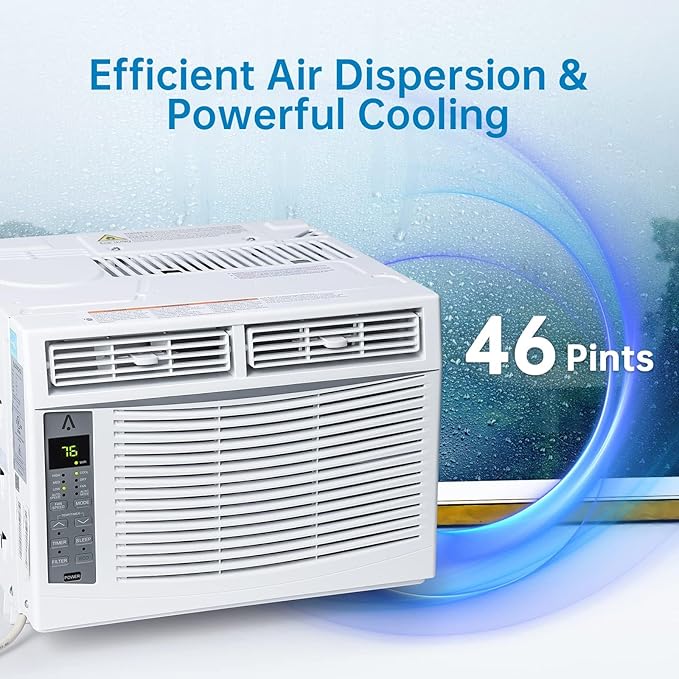 6000 BTU Smart Window Air Conditioner with WiFi, App & Remote Control Window AC Unit, Timer Function and Easy Installation