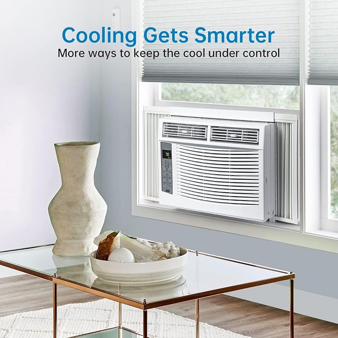 6000 BTU Smart Window Air Conditioner with WiFi, App & Remote Control Window AC Unit, Timer Function and Easy Installation