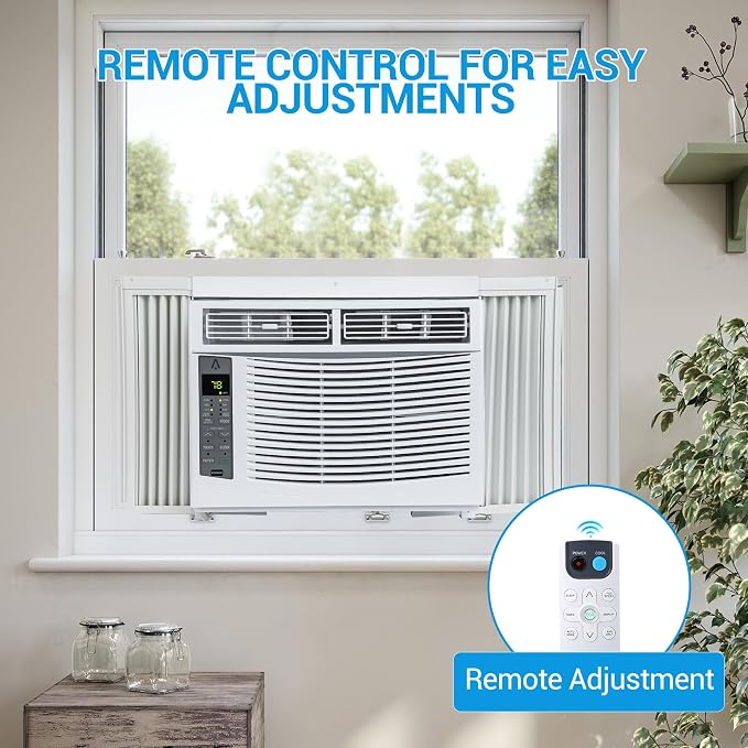 6000 BTU Smart Window Air Conditioner with WiFi, Energy Efficient Cooling AC Unit, Cools up to 300 Sq. Ft, Built-in