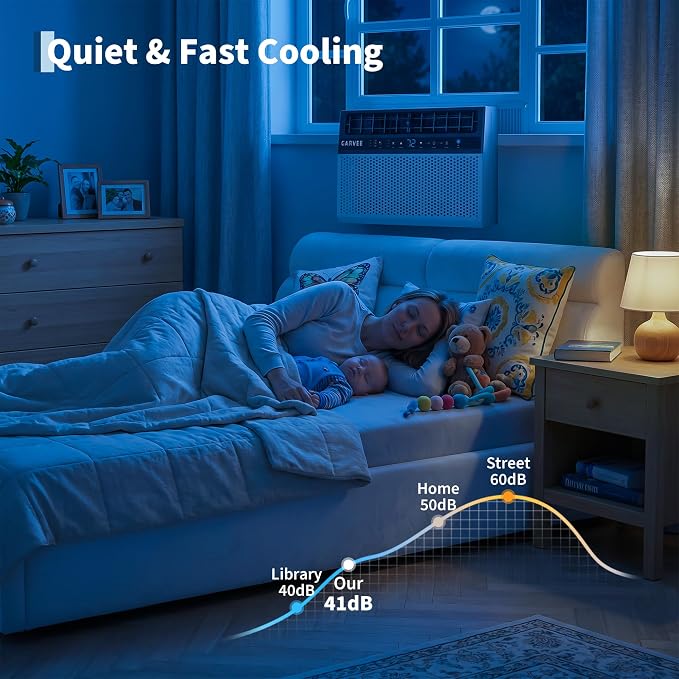 6000 BTU U-Shaped Window Air Conditioner, Cools Up to 269 Sq.Ft., Ultra Quiet Operation, Energy Efficient, Includes Remote