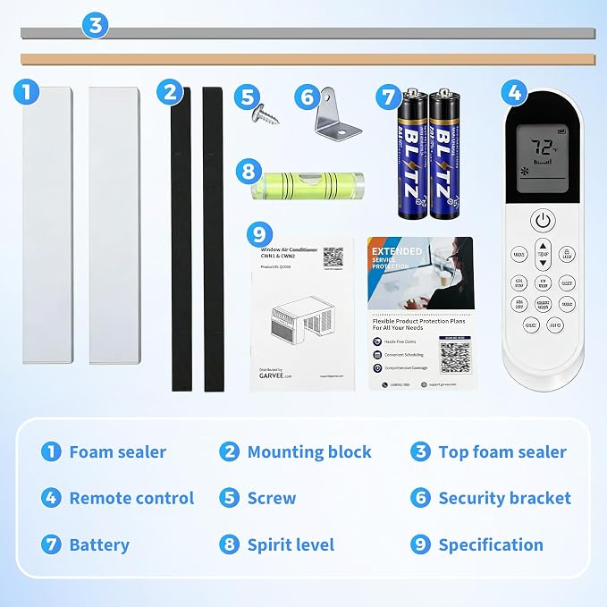 6000 BTU U-Shaped Window Air Conditioner, Cools Up to 269 Sq.Ft., Ultra Quiet Operation, Energy Efficient, Includes Remote