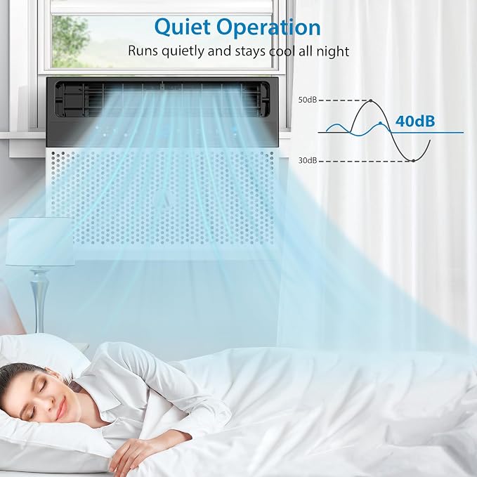 6000 BTU U-Shaped Window Air Conditioner Window AC Unit with Cools Up To350 Sq&Ultra Quiet, Energy-Efficient Cooling with 6