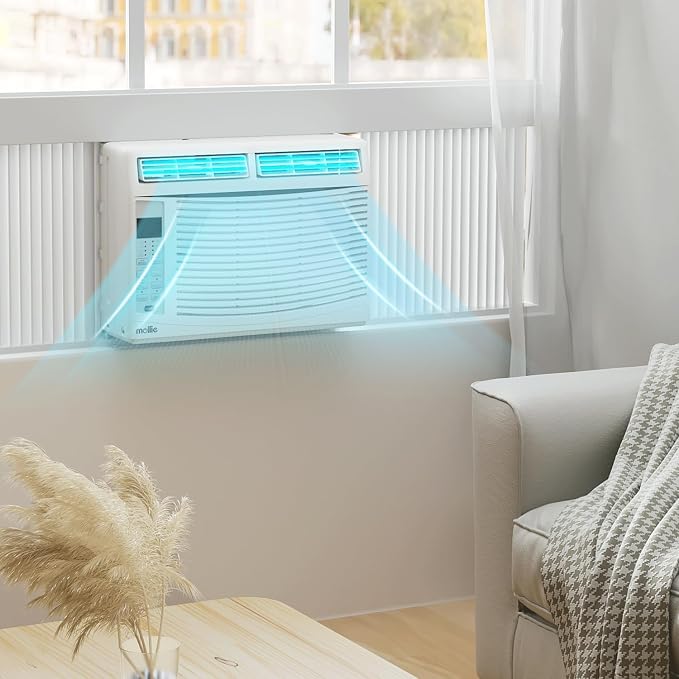6000 BTU Window Air Conditioner, ac window unit with Washable Filter, Remote, Dehumidifier, Fan, Cools Up to 250 Square Feet