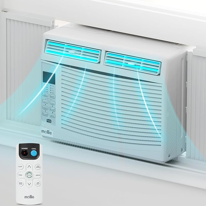 6000 BTU Window Air Conditioner, ac window unit with Washable Filter, Remote, Dehumidifier, Fan, Cools Up to 250 Square Feet