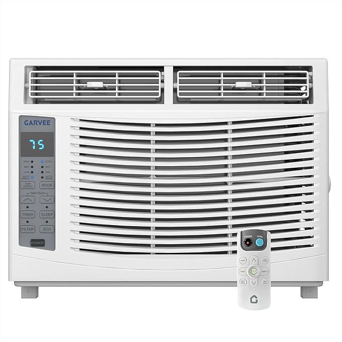 6000 BTU Window Air Conditioner, Cools Up to 250 Sq.ft., Energy Star Certified, 24H Timer, Sleep Mode, Water Self