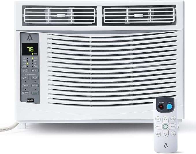 6000-BTU Window Air Conditioner, Wi-Fi Enabled, Up to 250 Sqf, Window AC Units with Cool and Fan Functions, Washable Filter
