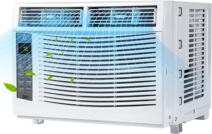 6000 BTU Window Air Conditioner (Window AC Unit), Compact Window AC with Remote Control & 3 Cooling Speeds, Quiet Air