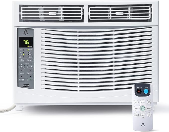 6000 BTU Window Air Conditioner with WiFi, Smart Window AC Unit Cools 350 Sq ft, Works with App & Remote, Ultra Quiet Sleep