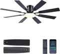 60Inch Ceiling Fan with Lights and Remotes, Large Low Profile Flush Mount Ceiling Fans,DC Reversible Motor, 3CCT