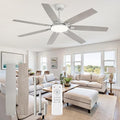 62 Inch Large Ceiling Fans with Lights and Remote, Grey Modern Ceiling Fan with 3CCT LED Light, Quiet DC Motor,Indoor/Outdoor