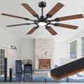 62" Large Ceiling Fans with Lights and Remote Control, 8 Double-Sided Blades with 6-Speed Reversible DC Motor and Quiet &