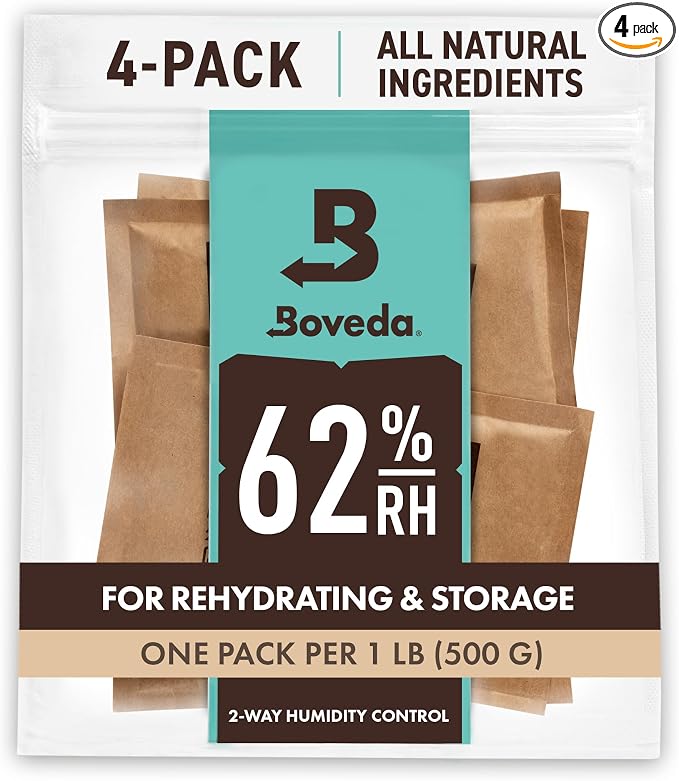 62% Two-Way Humidity Control Packs For Storing 1 lb – Size 67 – 4 Pack – Moisture Absorbers for Storage