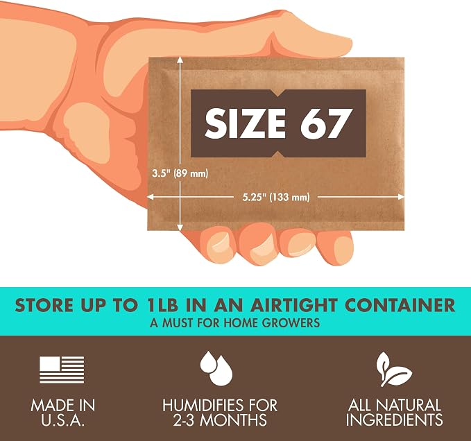 62% Two-Way Humidity Control Packs For Storing 1 lb – Size 67 – 4 Pack – Moisture Absorbers for Storage, alternate view 3