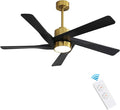64" ABS DC Ceiling Fan with Lights, 5 Blade ABS Plastic Ceiling Fan with Remote, 6-Speed Reversible DC Motor, LED Ceiling