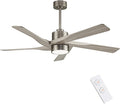 64" ABS DC Ceiling Fan with Lights, 5 Blade ABS Wood Grain Ceiling Fan with Remote, 6-Speed Reversible DC Motor, LED Ceiling