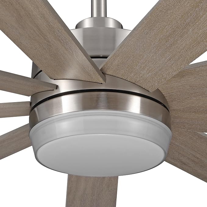 64" Ceiling Fan with Light, 6-Speed Remote Control, Reversible DC Motor, Modern 9 Blades with 4.5"/12" Downrods for Home or