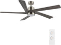 64 Inch DC Ceiling Fan with Lights and Remote Control, 5 Reversible Carved Wood Blades, 6-Speed Noiseless DC Motor, Modern