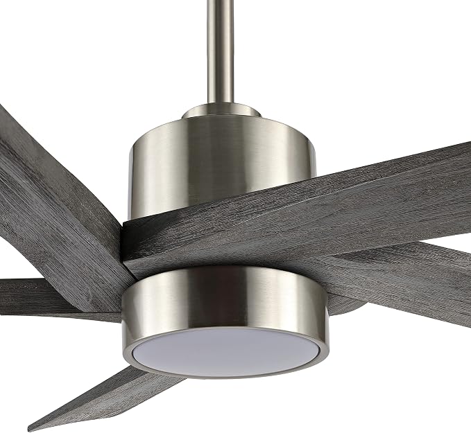 64 Inch DC Ceiling Fan with Lights and Remote Control, 5 Reversible Carved Wood Blades, 6-Speed Noiseless DC Motor, Modern