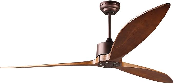 65" DC Motor Indoor Outdoor Modern Smart Ceiling Fan High CFM with 3 Wood Blades Wifi Alexa App Remote Control for Patio