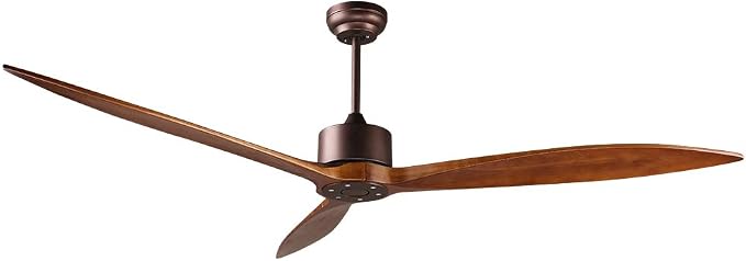 65" DC Motor Indoor Outdoor Modern Smart Ceiling Fan High CFM with 3 Wood Blades Wifi Alexa App Remote Control for Patio