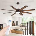 65 Inch Ceiling Fans with Lights and Remote, Bronze Indoor/Outdoor Ceiling Fan with Quiet Reversible DC Motor, 6 Speeds