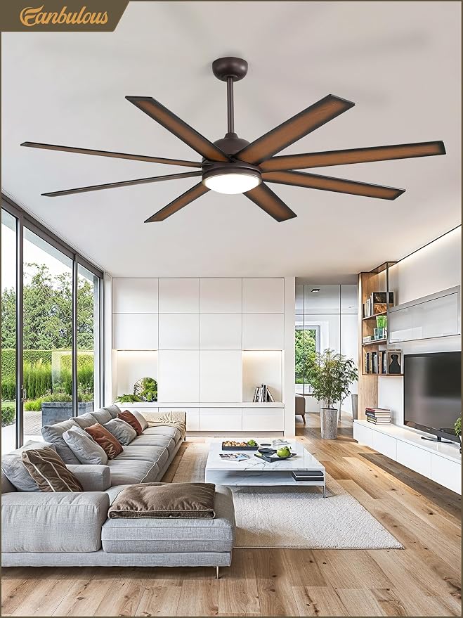 65 Inch Ceiling Fans with Lights and Remote, Bronze Indoor/Outdoor Ceiling Fan with Quiet Reversible DC Motor, 6 Speeds