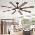 65 Inch Ceiling Fans with Lights and Remote, Bronze Large Ceiling Fan with 3000-6000K Dimmable, Quiet Reversible DC Motor, 6