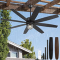 65" Outdoor Ceiling Fans with Lights and Remote Control, IP65 Wet Rated Waterproof Ceiling Fan with 6-Speed DC Motor